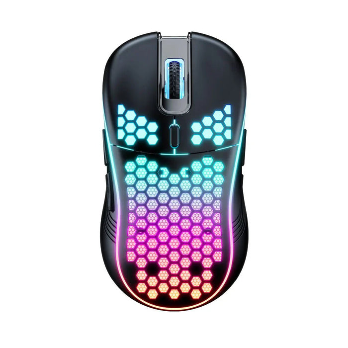 ماوس ألعاب كمبيوتر لاسلكي SA-1 ثنائي الوضع Honeycomb Shell RGB بتقنية البلوتوث